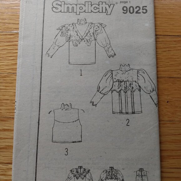 Vintage 80s Victorian Lace Blouse Sewing Pattern Size 14 Jessica McClintock 9025 - Picture 12 of 12